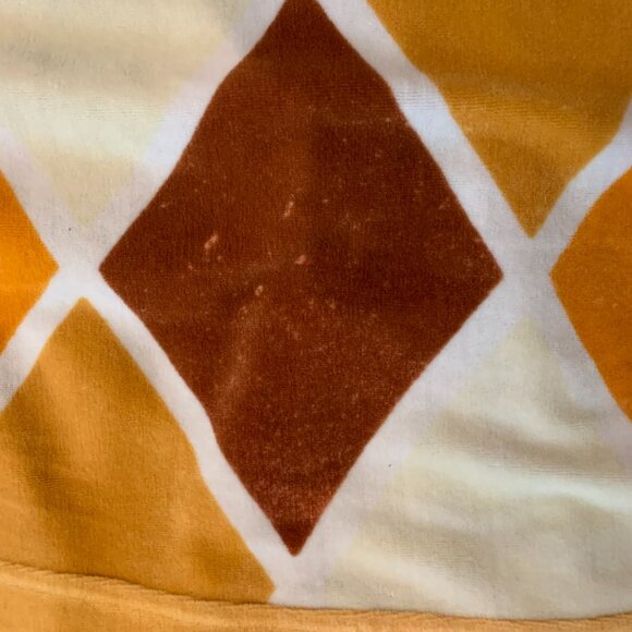 Vintage POPOLO Orange, Brown and White checkered Zip up sweater. Size XL - Picture 7 of 9